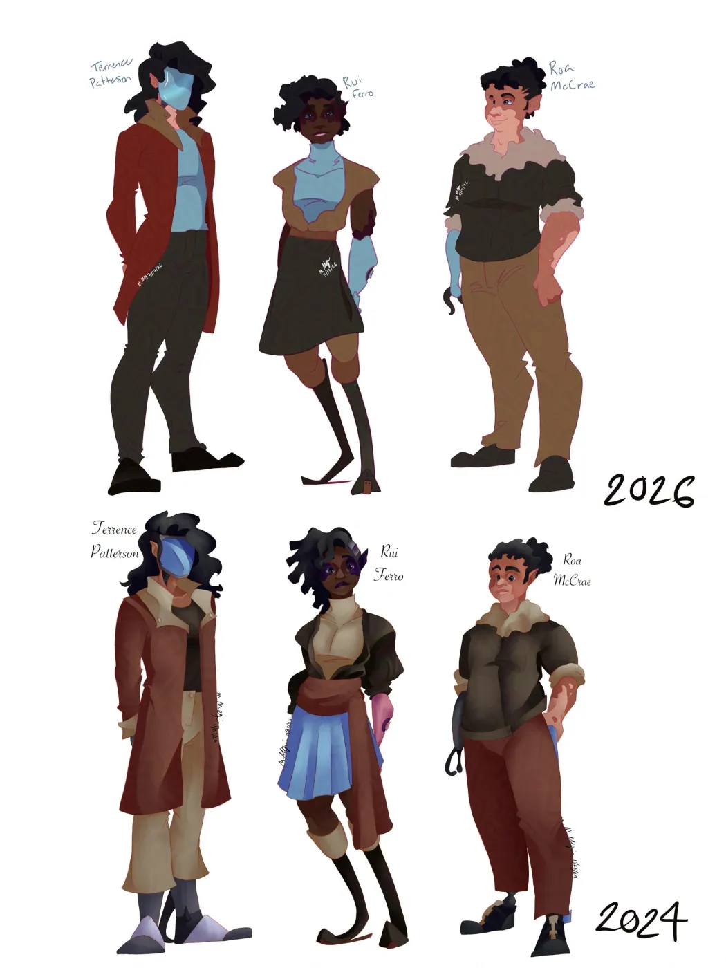 Built like a Butterfly protagonists by Megrims_Art
