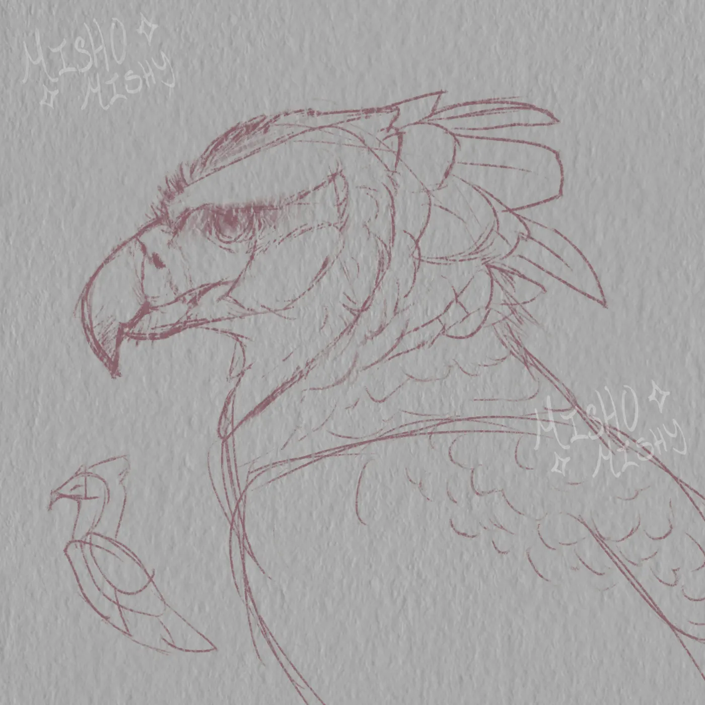 Harpy eagle bust + process by Mishomishy