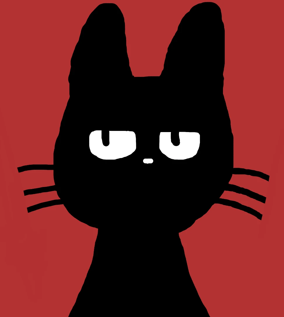 Minimal Black Cat Silhouette by humax