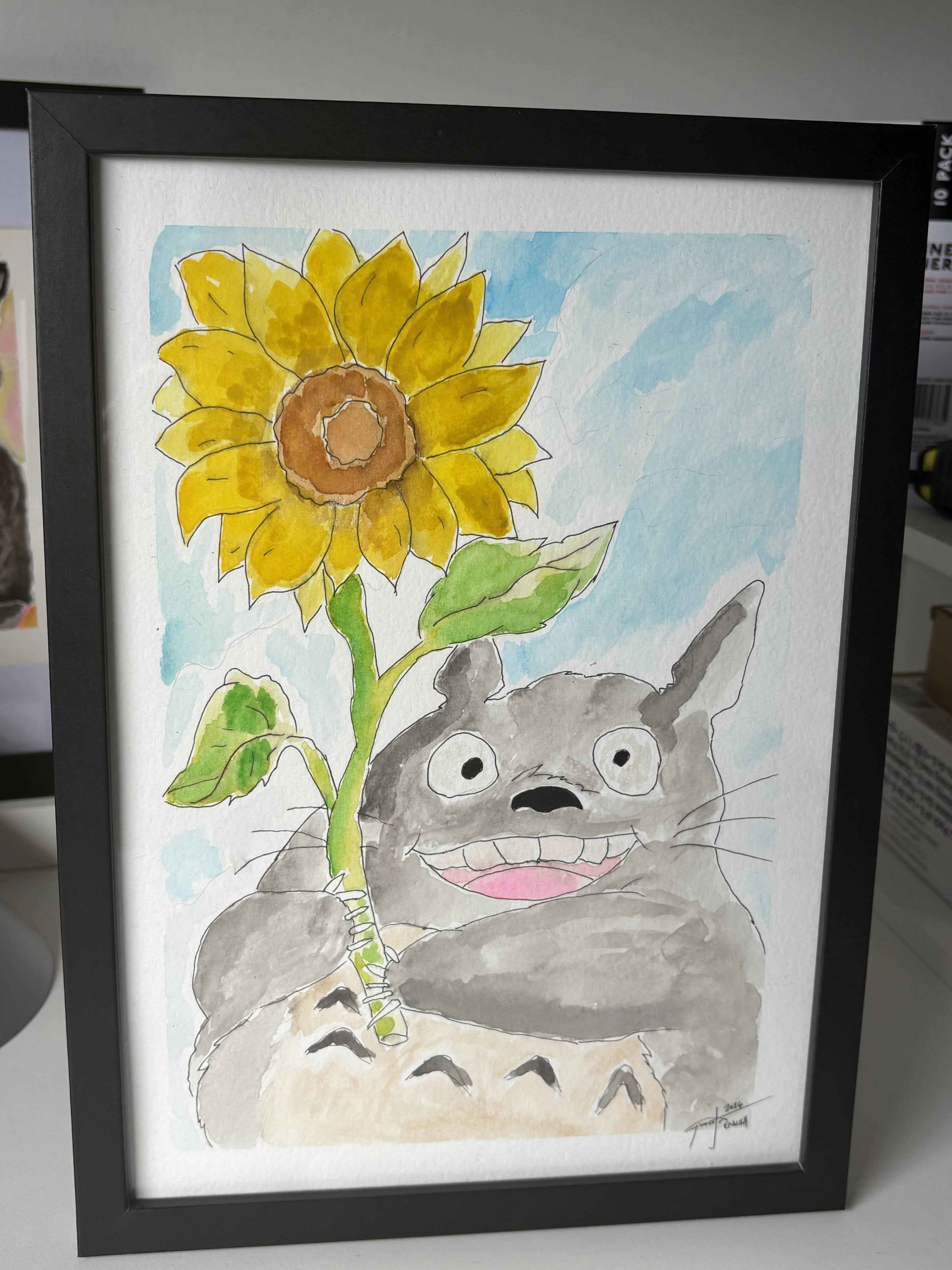 Sunny Smile |Totoro and his sunflower by Englishpixel