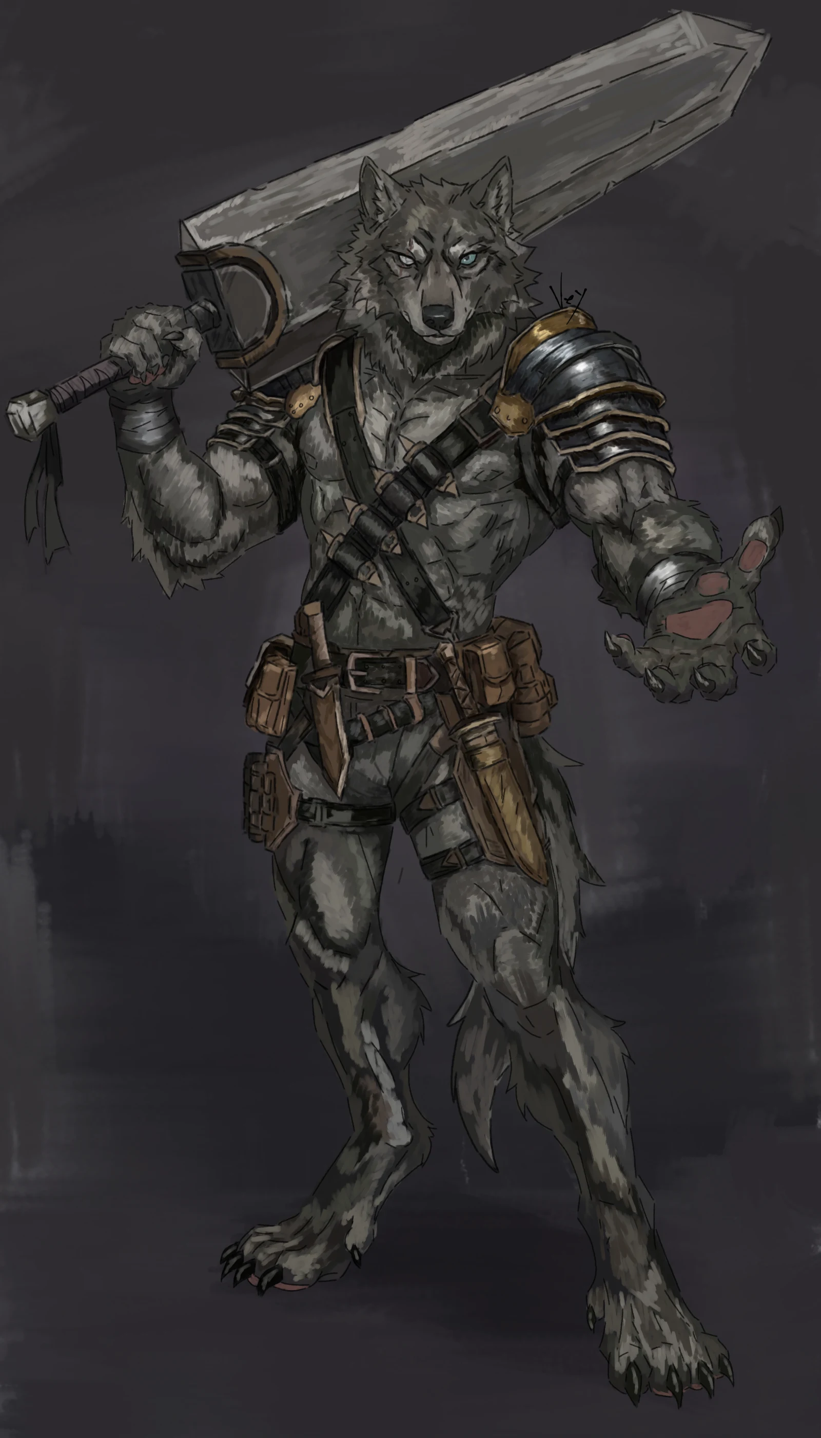 Mercenary Wolf Asking for Backup! by Veyro