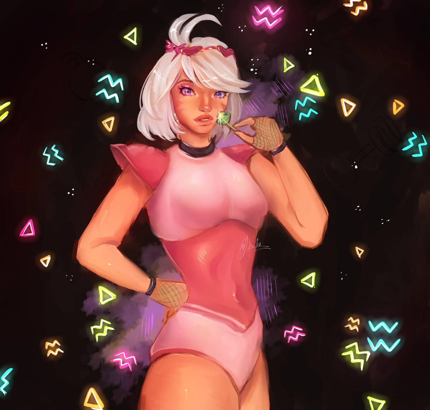 Glambot chica fanart redraw from 2022 by Litxzia