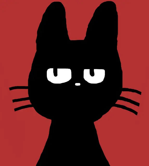 Minimal Black Cat Silhouette