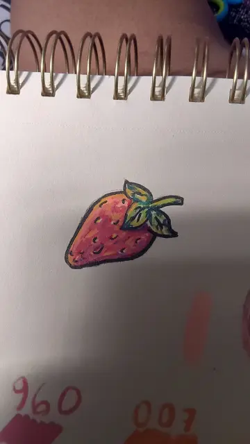 ✨️ A little strawberry colored with acrylic markers ✨️