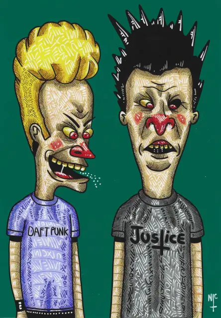 Beavis and butthead fan art inks A4