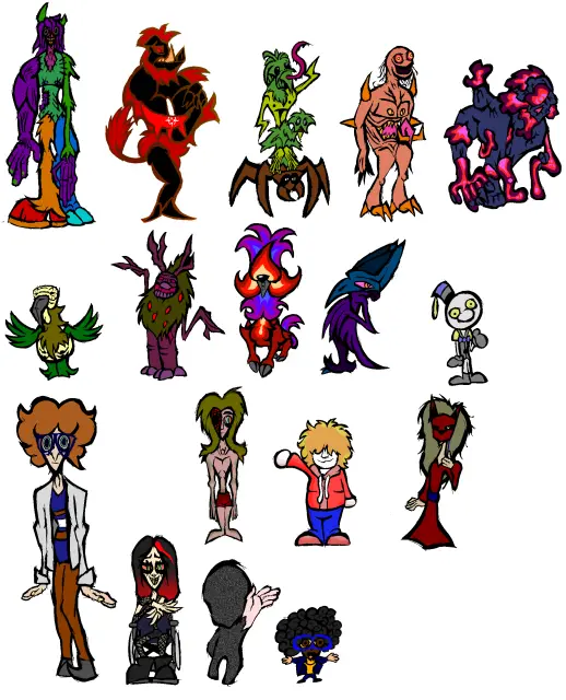 Collage of recent character designs