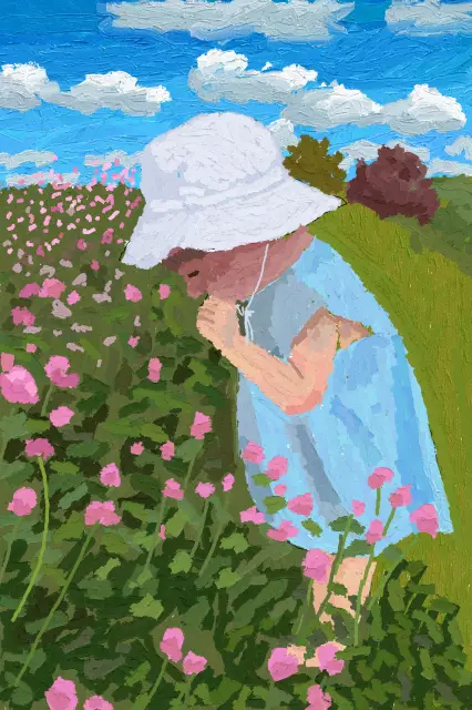 Child and Flowers